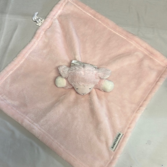 Blankets & Beyond - NWT - Plush Pink and White Security Blanket with Toy - Picture 1 of 5
